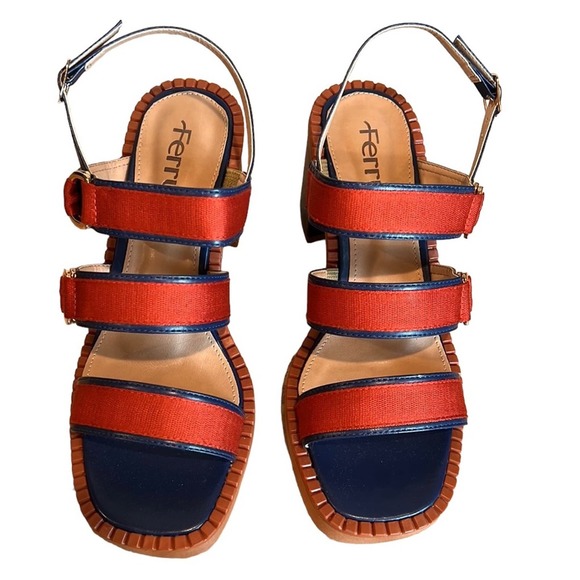 FERRUCCI Red and Blue Women's Sandals - Picture 5 of 9